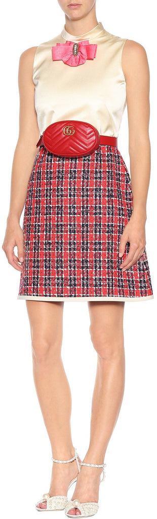 Satin and Plaid Dress