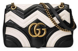 GG Marmont Chevron Shoulder Bag Black/White - DESIGNER INSPIRED FASHIONS