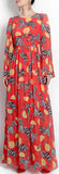 *Extended Sizes* Orange & Zebra Print Chiffon Maxi Dress