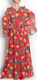 *Extended Sizes* Orange & Zebra Print Chiffon Maxi Dress