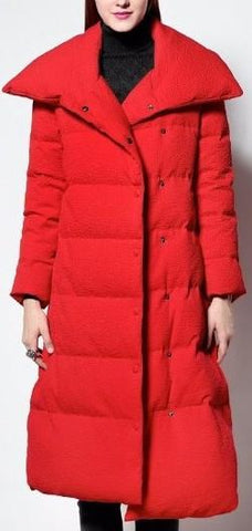Puffer Down Coat in Red - DESIGNER INSPIRED FASHIONS