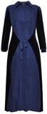 Long Denim & Velvet Shirt-Dress