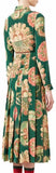 'Sea Life' Printed Pleated Dress in Green - DESIGNER INSPIRED FASHIONS