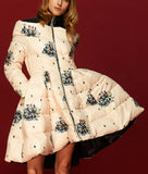 Printed A-Line Puffer Down Coat - DESIGNER INSPIRED FASHIONS