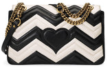 GG Marmont Chevron Shoulder Bag Black/White - DESIGNER INSPIRED FASHIONS