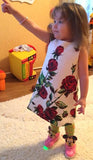 Jacquard Rose Print Dress - DESIGNER INSPIRED FASHIONS