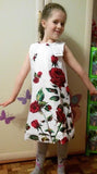 Jacquard Rose Print Dress - DESIGNER INSPIRED FASHIONS