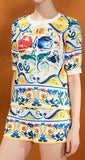 'Majolica' Print Top & Short Set - DESIGNER INSPIRED FASHIONS