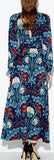 Floral-Print Cut-Out Maxi Dress