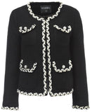 Braided Tweed Jacket in White or Black - DESIGNER INSPIRED FASHIONS