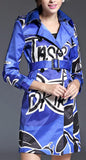 Book Cover Print Trench Coat in Red or Blue - DESIGNER INSPIRED FASHIONS