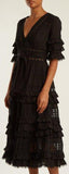 'Corsair' Lace-Insert Cotton Dress, Black