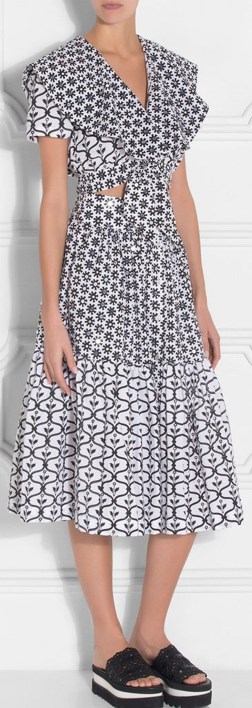 Black & White Print Ruffle Top & Skirt Set - DESIGNER INSPIRED FASHIONS