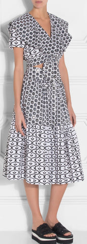 Black & White Print Ruffle Top & Skirt Set - DESIGNER INSPIRED FASHIONS