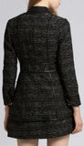 Black Chain Embellished Tweed Jacket - DESIGNER INSPIRED FASHIONS