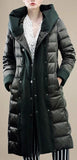 Paneled Puffer Down Coat in Green or Black - DESIGNER INSPIRED FASHIONS