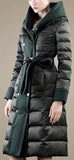 Paneled Puffer Down Coat in Green or Black - DESIGNER INSPIRED FASHIONS