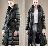 Paneled Puffer Down Coat in Green or Black - DESIGNER INSPIRED FASHIONS
