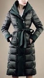 Paneled Puffer Down Coat in Green or Black - DESIGNER INSPIRED FASHIONS
