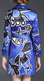 Book Cover Print Trench Coat in Red or Blue - DESIGNER INSPIRED FASHIONS