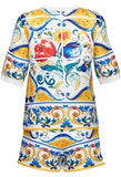 'Majolica' Print Top & Short Set - DESIGNER INSPIRED FASHIONS