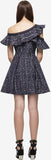Denim Frill Mini Dress - DESIGNER INSPIRED FASHIONS
