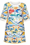 'Majolica' Print Top & Short Set - DESIGNER INSPIRED FASHIONS