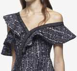 Denim Frill Mini Dress - DESIGNER INSPIRED FASHIONS