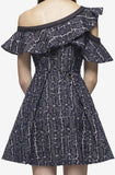 Denim Frill Mini Dress - DESIGNER INSPIRED FASHIONS