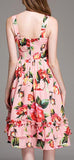 Ruffled Pink Floral-Print Dress - DESIGNER INSPIRED FASHIONS