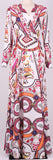 Mixed Print V-Neck Maxi Dress - DESIGNER INSPIRED FASHIONS