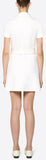 Crepe Dress with Gold V Details