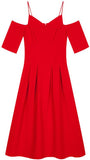 Red Cold-Shoulder Dress