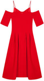 Red Cold-Shoulder Dress