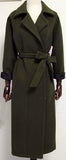 Long Wool Coat in Army Green - DESIGNER INSPIRED FASHIONS