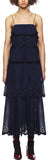 Pleated Embroidery Tiered Midi Dress - DESIGNER INSPIRED FASHIONS