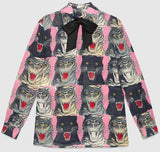 Tiger Face Print Shirt & Skirt Set - DESIGNER INSPIRED FASHIONS