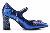 Embellished Metallic Mary Jane Pumps - Blue or Silver | DESIGNER INSPIRED FASHIONS