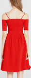 Red Cold-Shoulder Dress
