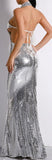 Cut-Out Sequin-Embellished Gown - Silver or Black