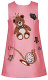 3D Print Clock & Teddy Bear Print Dress - DESIGNER INSPIRED FASHIONS
