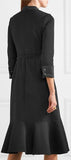 'Hilma' Pussy-Bow Polka-Dot Tulle-Trimmed Ponte Dress
