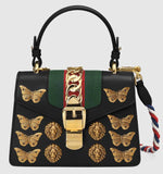 'Sylvie' Animal Studs Leather Mini Bag, Black