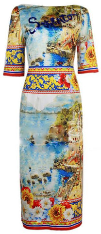 Mixed Print Dress - DESIGNER INSPIRED FASHIONS