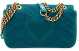 GG Marmont 2.0 Mini Quilted Velvet Shoulder Bag Teal - (Fuchsia, Teal, Black) - DESIGNER INSPIRED FASHIONS