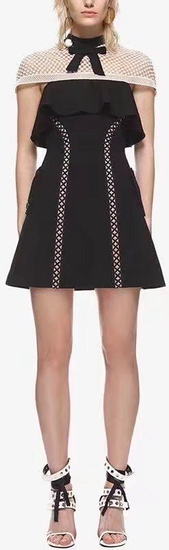 Capped-Sleeve Mini Dress - DESIGNER INSPIRED FASHIONS