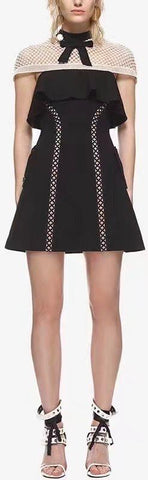 Capped-Sleeve Mini Dress - DESIGNER INSPIRED FASHIONS