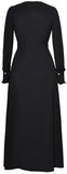 Bow-Tie Button-Down Dress, Black