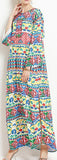Multi-Printed Kaftan Dress - DESIGNER INSPIRED FASHIONS