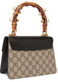 Linea E Bamboo Embellished Leather and Coated-Canvas Tote - DESIGNER INSPIRED FASHIONS